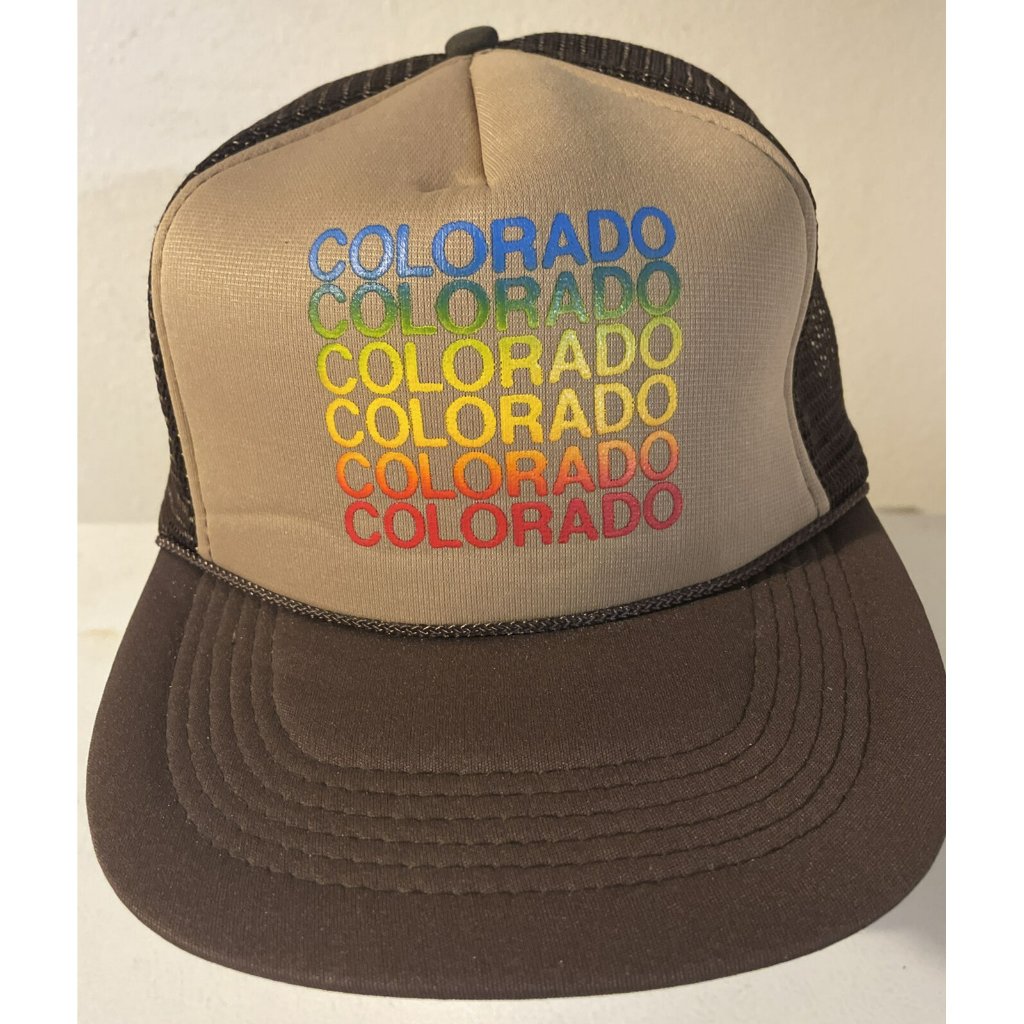 Vintage Colorado Mesh Trucker Hat Rainbow Snapback Hat